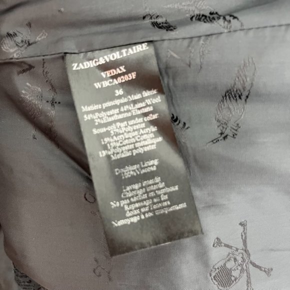 Zadig & Voltaire Viva Bis Eagles Jacket Studded Blazer Phoenix - Picture 12 of 14